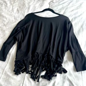 Black shirt small with sleeve and Fringes